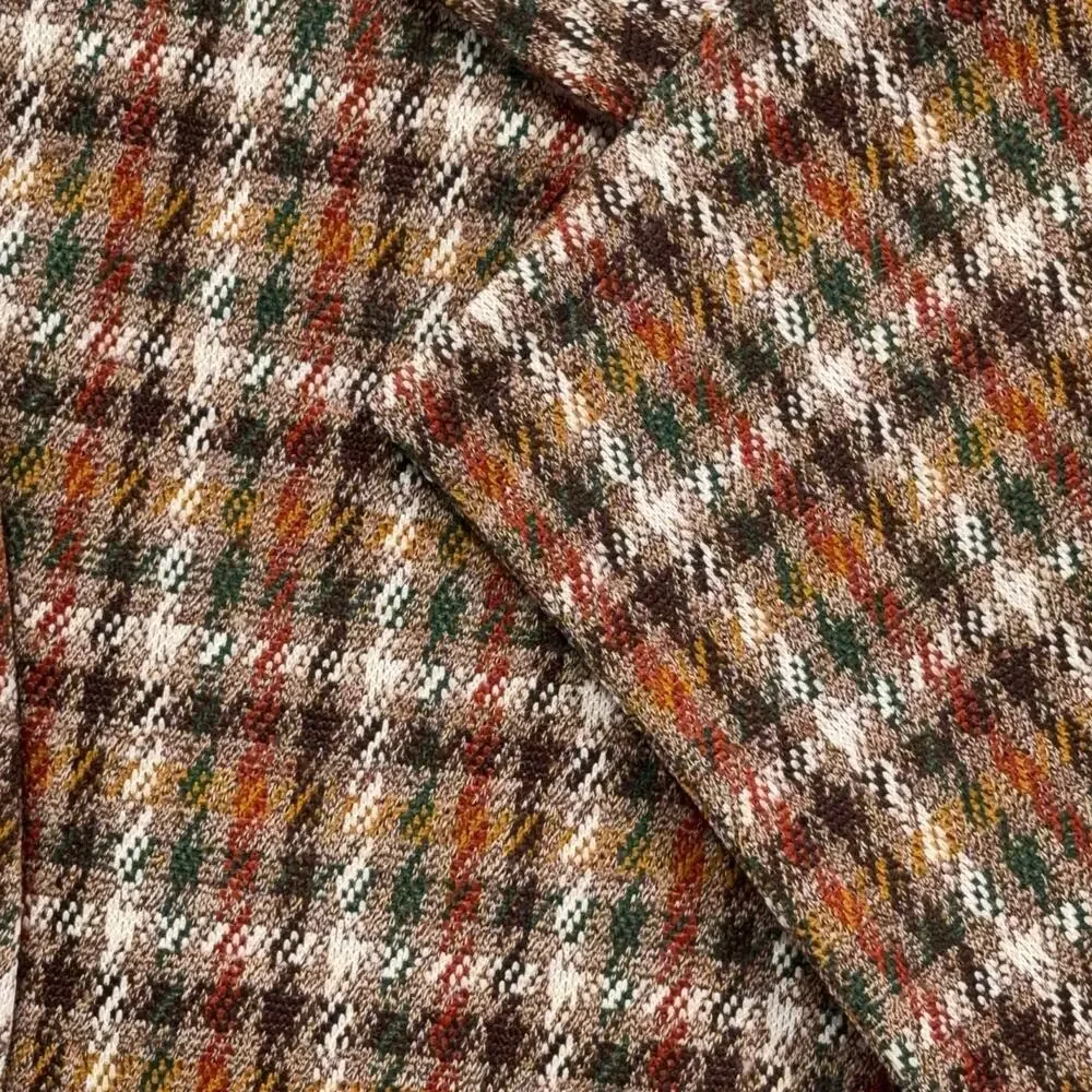 Vintage Houndstooth Jacket Mens 38 Brown Blazer Gun Club Check Rugby USA 70s